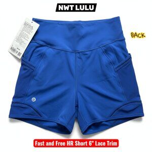🌟 Lululemon Fast & Free High Rise 6” Short - Size 4 - NWT - Galactic Cobalt 💙